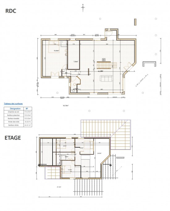 plan maison landaise moderne