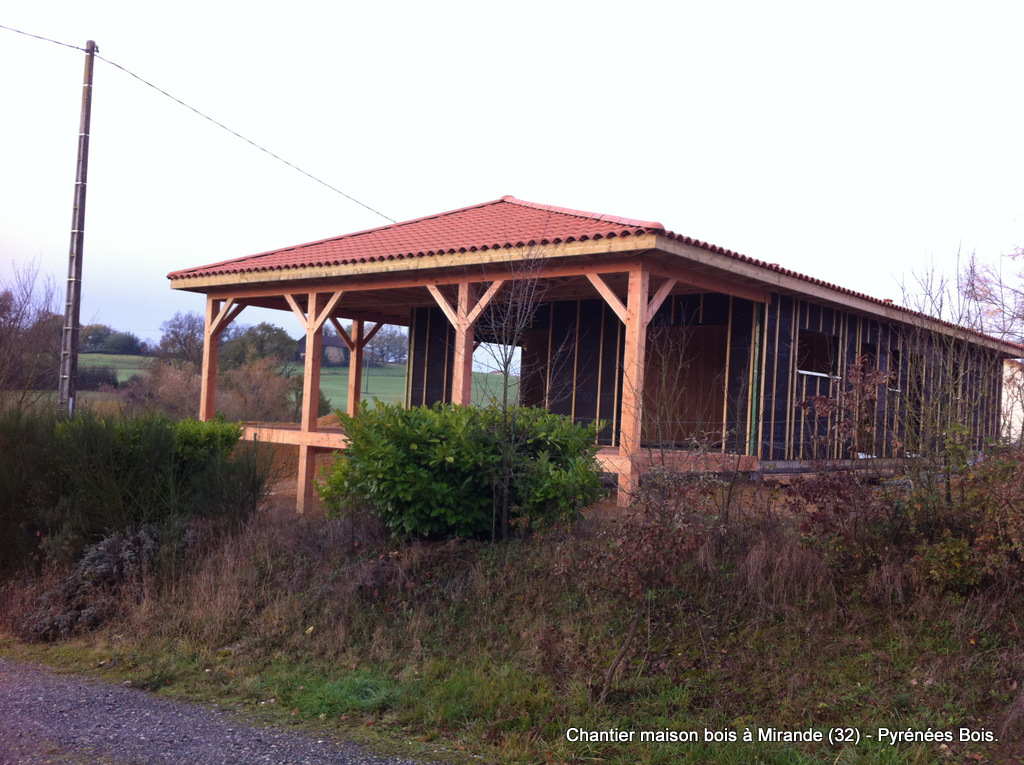 Maison bois en construction (Gers, 32)