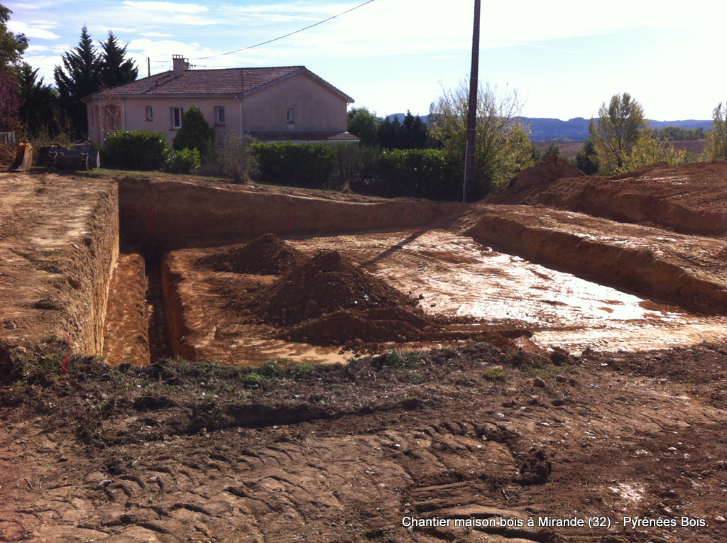 Gers : Construction maison bois : terrassement